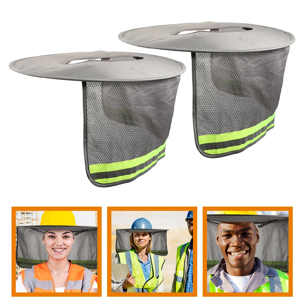 

2 Pcs Summer Accessories Reflective Hat Cover Hard Shade Sun Visor Neck Protector Polyester