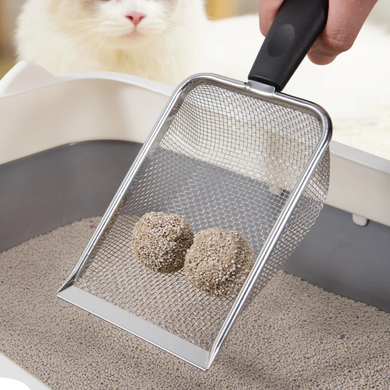 

Household Stainless Steel Pet Reptile Sand Substrate Shovel Fine Mesh Sifter For Bedding Cat Litter Shovel Rutin Chicken Shovel