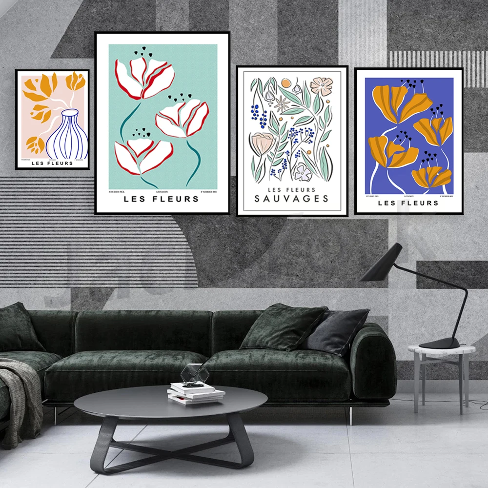 

Les Fleurs / Flowers Art Poster / Floral Print / French Print / Tulip Print
