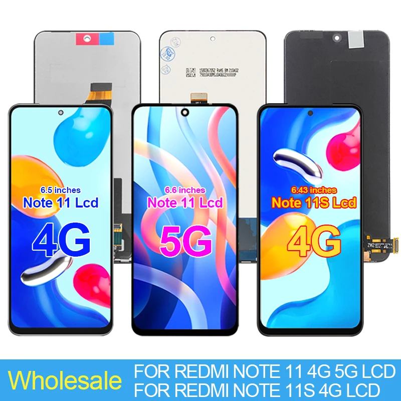 

Wholesale For Xiaomi Redmi Note 11 4G Lcd Touch Panel Screen Digitizer Note 11 5G Assembly Note 11S Display Free Ship With Tools
