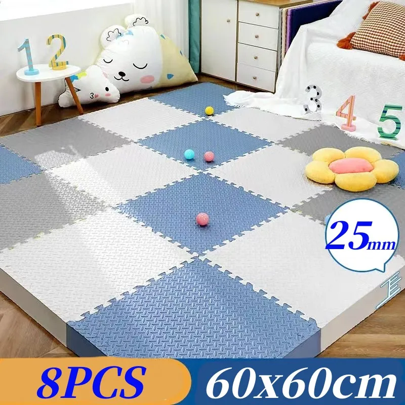 60x60cm Playmat Puzzle Mat Play Mats Baby Game Mat 8PCS Activities Mat for Baby Thick 2.5cm Baby Mat Tatame Foot Mat Floor Mats