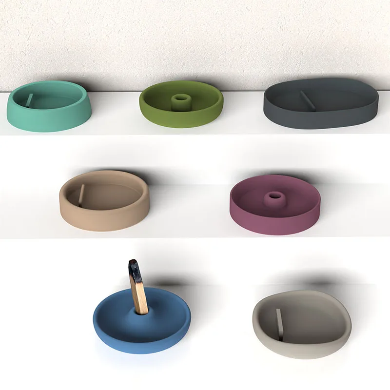 

Асимметричная Геометрическая силиконовая форма, креативная круглая цементная пластина для благовоний, гипсовая форма «сделай сам» для бла...