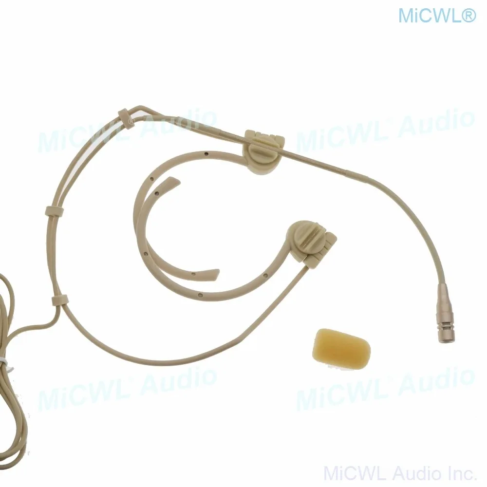 Фото Бежевый микрофон-гарнитура WBH54 Super Cardioid для беспроводных систем Shure QLX SLX PGX ULX TQG 4Pin, со складной рамкой №3