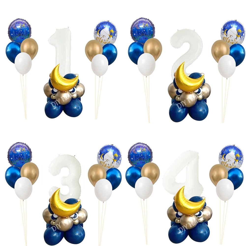 

Набор воздушных шаров EID Mubarak 32 шт. с белым цифровым шаром для Рамадана кареем праздничный декор для вечеринки мусульманский День рождения С...