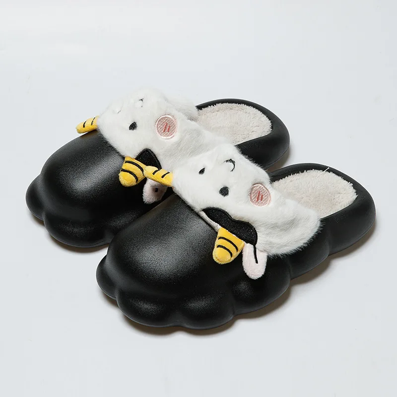 Detachable Cotton Slippers Women Autumn and Winter New Lovers Home Anti-slip Light Cute Cartoon Slippers Men