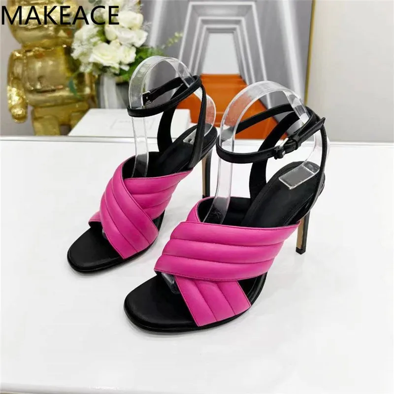 

Сандалии женские из натуральной кожи, босоножки с перекрестными ремешками, открытый носок, пряжка, удобная Праздничная обувь, лето 2022