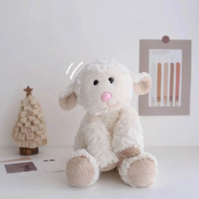 

35cm Fluffy Sheep Doll Stuffed Animal Cute Smiling Lamb Plush Toy Soft Appease Plushies Birthday Gifts For Child Girl