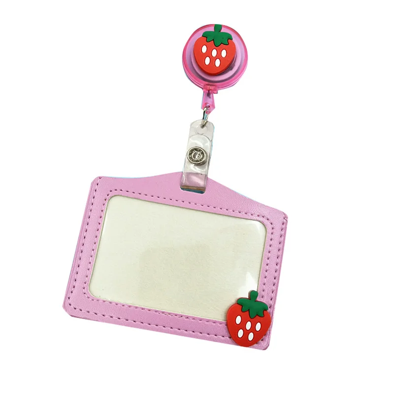 Student Nurse Exhibition Name Card ID Card Cute Card Holder Silicone Beautiful Flowers Retractable Badge Reel Chest Cover