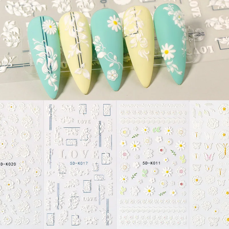 

1Pc Nail Art 5d Sticker Multi-shapes Designer Nail Foil Decals or Nail Art Decoration Stickers Image Nail Sticker Decals