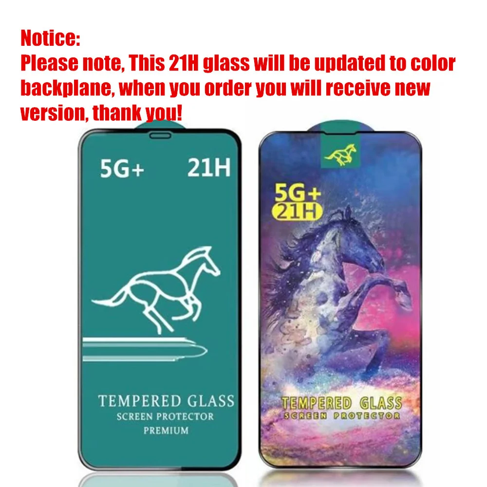 50pcs 21H Tempered Glass For Iphone 13 14 pro 12 Pro Max 2.5D Full Cover Screen Protector For Iphone 11 Pro 6 7 8 Plus