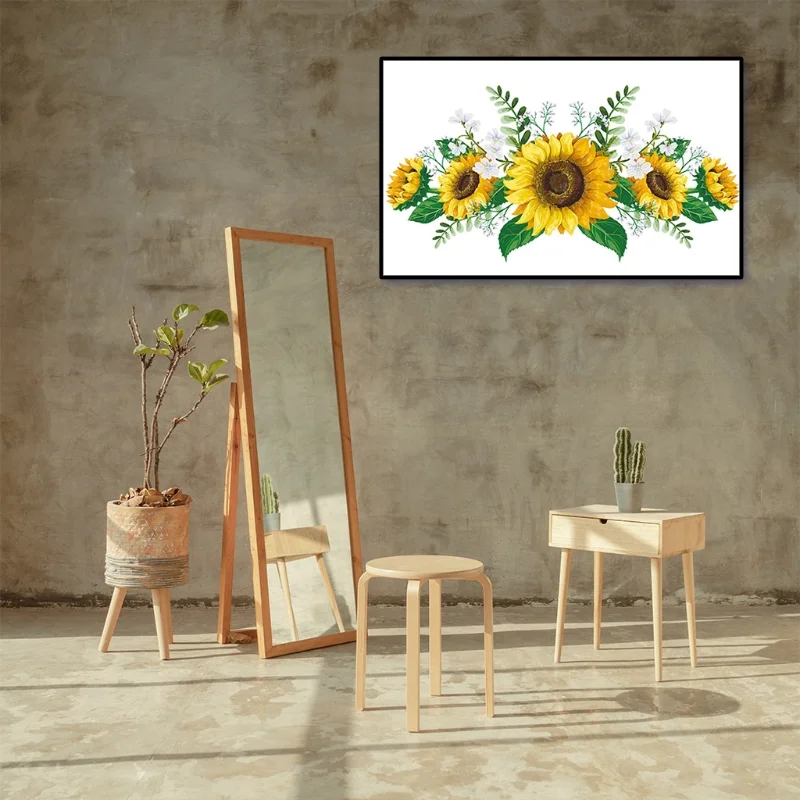 

Removable Sunflower PVC Wall Sticker Kitchen Waterproof Decals Wallstickers For Kids Room Living Room Bedroom Home Decoration