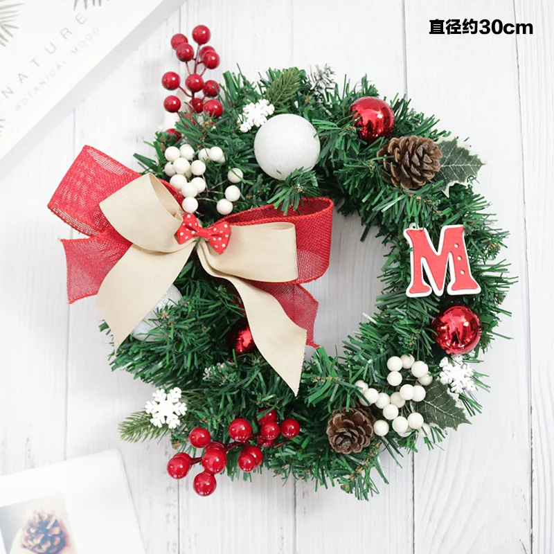 Рождественский цветочный венок Xindie для ресторана окна светящийся любовь дверь