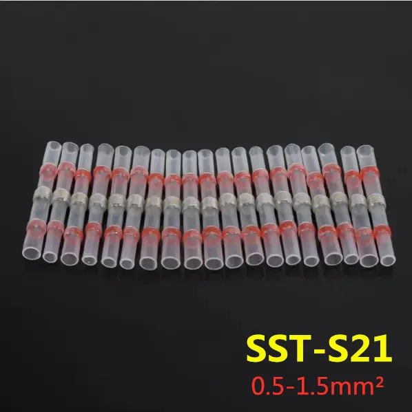 Термоусадочные соединители стыковой проволоки 10/20/30/шт, водонепроницаемая луженая медная припоя, строительные размеры AWG 26-10, детали S21, S31, S41