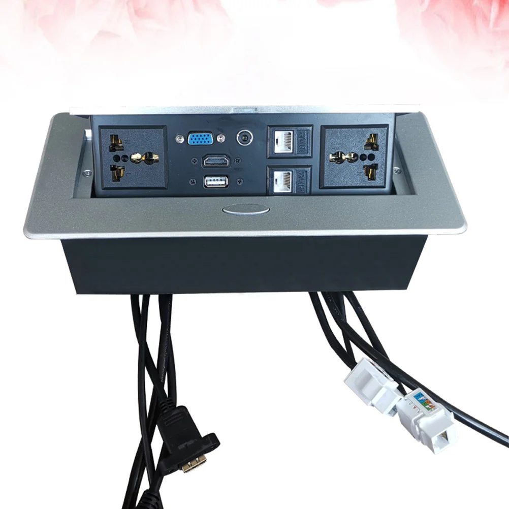 

1Pc Pop-up Outlet Damped Convenient Utility Portative Connection Box for Meeting Room