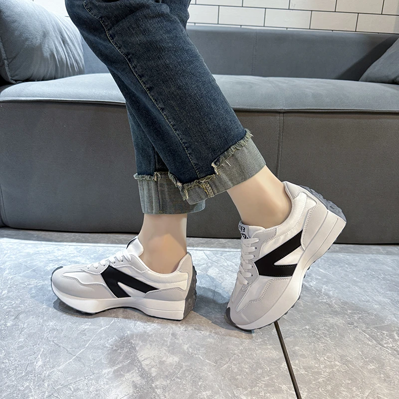Кроссовки женские на платформе Повседневная дышащая обувь шнуровке уличные