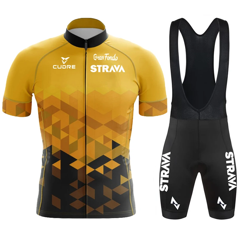 

Cycling Sleeve Men's Bike Clothing 2022 Jersey Pro 2021 STRAVA Team Costume Mtb Male Shorts Man Laser Cut Clothes Summer Uniform