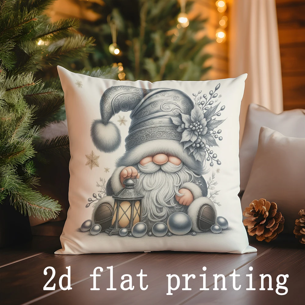 Домашний декор, гном, рождественский узор, декоративные наволочки, чехол для подушки с рисунком, подходит для дивана, спальни, автомобиля, наволочки
