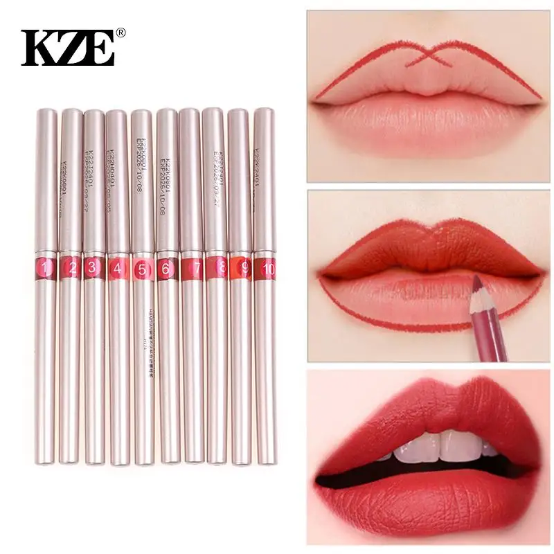 Профессиональная деревянная Водостойкая Подводка-карандаш, 10 цветов