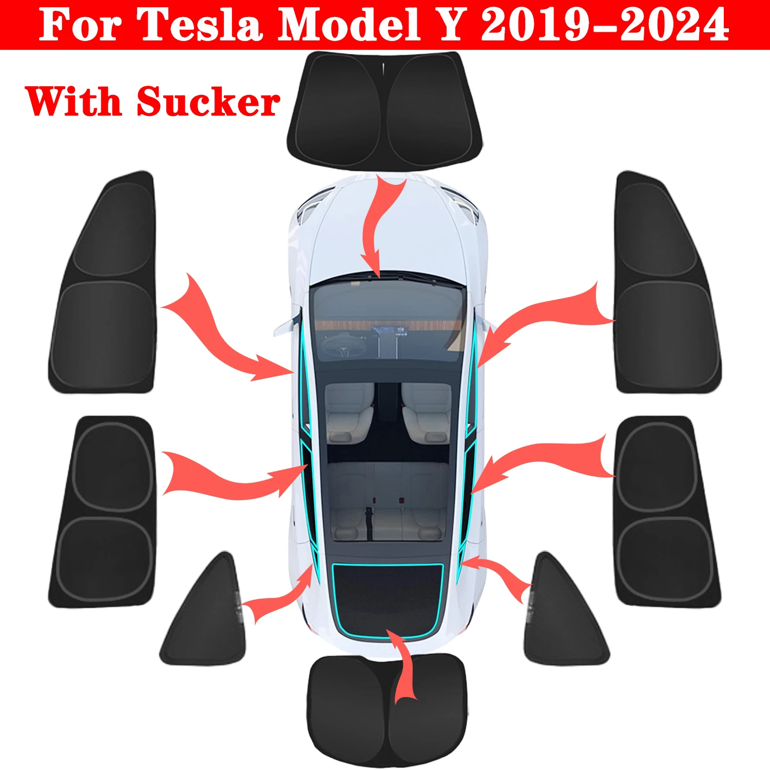 Солнцезащитный козырек для боковых окон Tesla Model Y 2019-2024 солнцезащитные козырьки