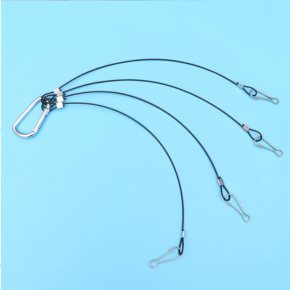 

10pcs Practical Wire Rope Hook Durable Hanging Kit Rope LED Light Hanger Rope for Grow Light (1mm Thick 300mm Long)