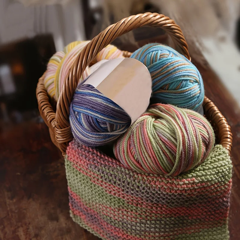 50 г/шар цветная хлопковая шерстяная пряжа мягкая для ручного вязания крючком