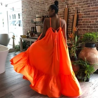 summer fashion dresses for women african european american clothes sexy suspenders big swing maxi dress 5xl robe