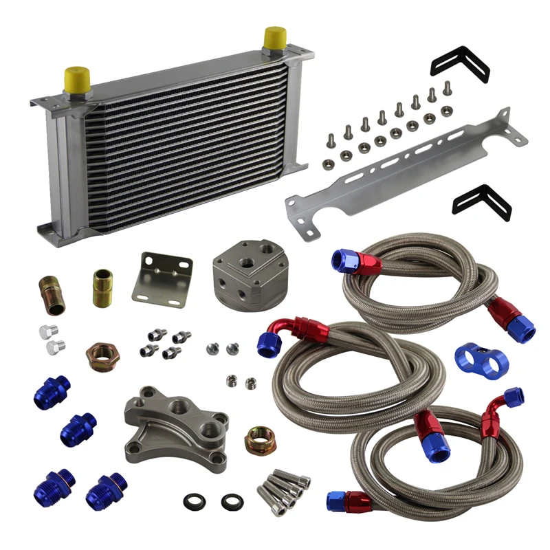 19 рядов масляный радиатор и фильтр Сэндвич-пластина подходит для Nissan Silvia S13 1989-1993