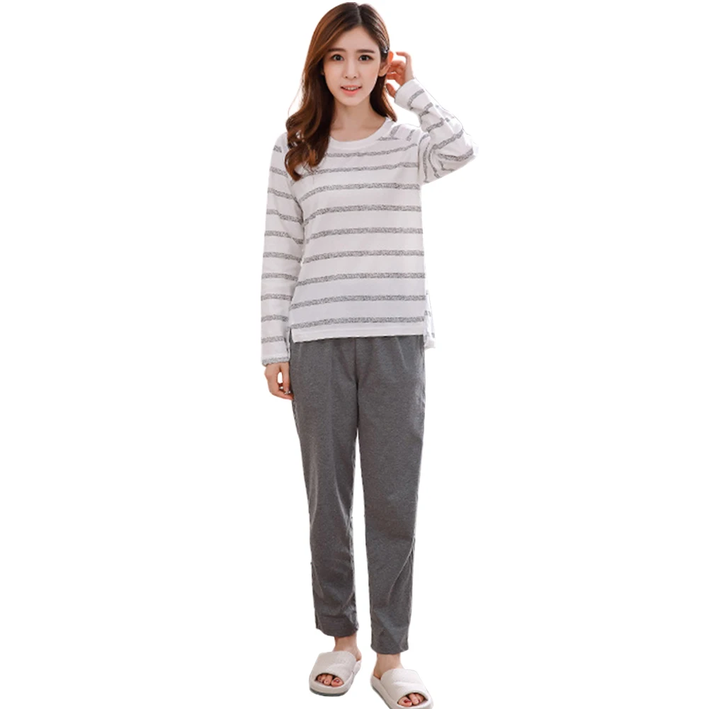 

Women Pajama Set Popular Polyester Warm Long Sleeve Autumn Spring Fashion Trend Cute Print O-neck Homewear Sleepwear