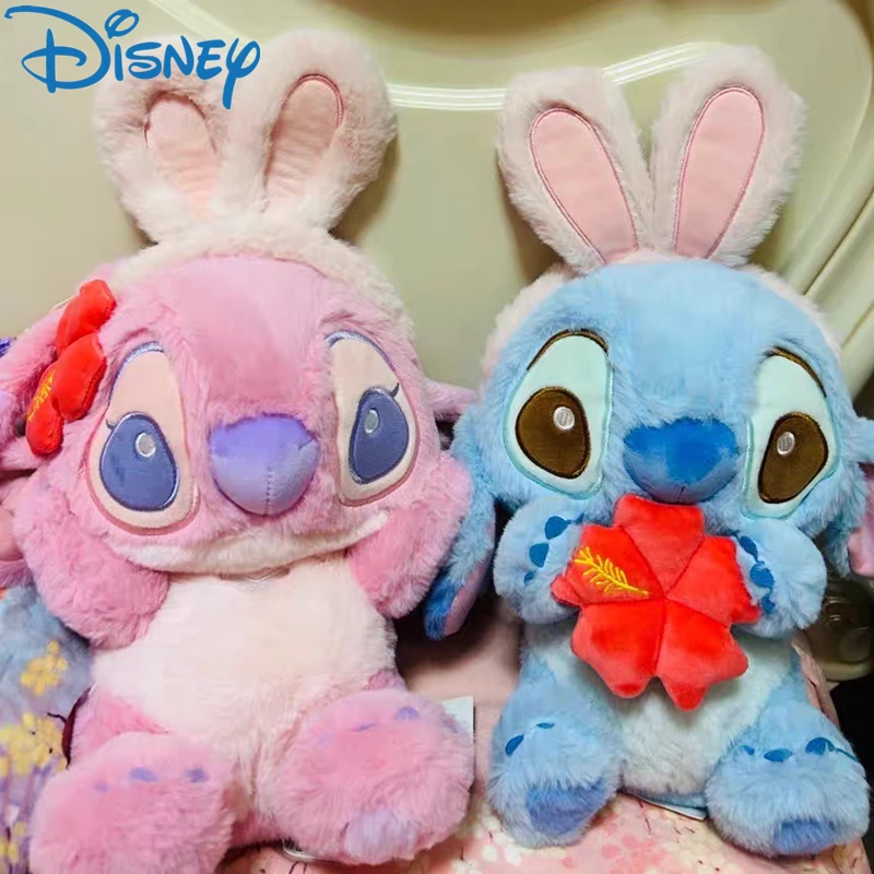 

2023 Hot Disney Lilo &stitch Plush Toys Cosplay Rabbit Cute Anime Stich Doll Stuffed Plushie Kawaii Angel Soft For Children Gift