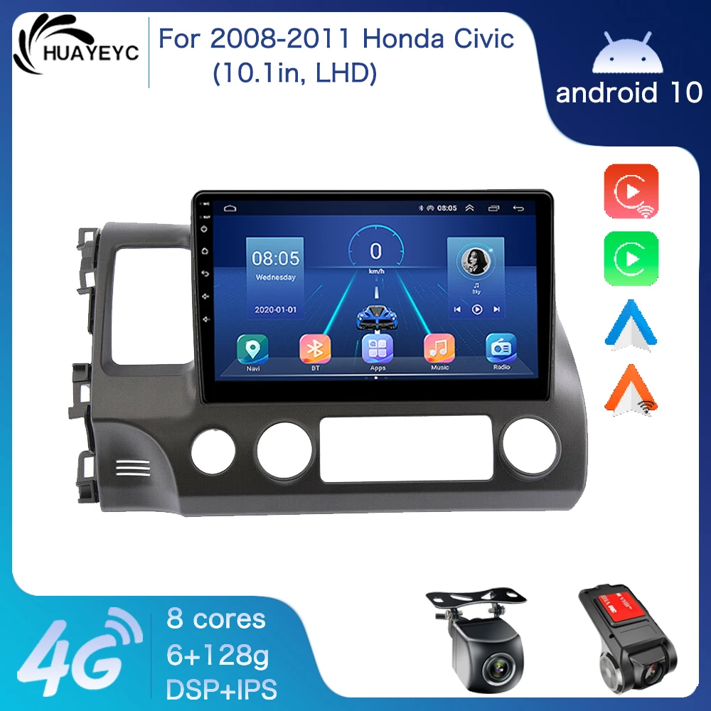 

For 2008 2009 2010 2011 HONDA CIVIC Android Bluetooth Car Radio Multimedia Video Player Navigation GPS 2Din Carplay Android Auto
