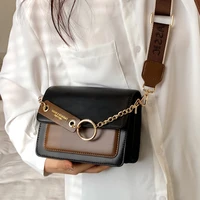 black chain womens messenger bag luxury pu leather handbags all match casual shoulder bag female broadband design crossbody bag