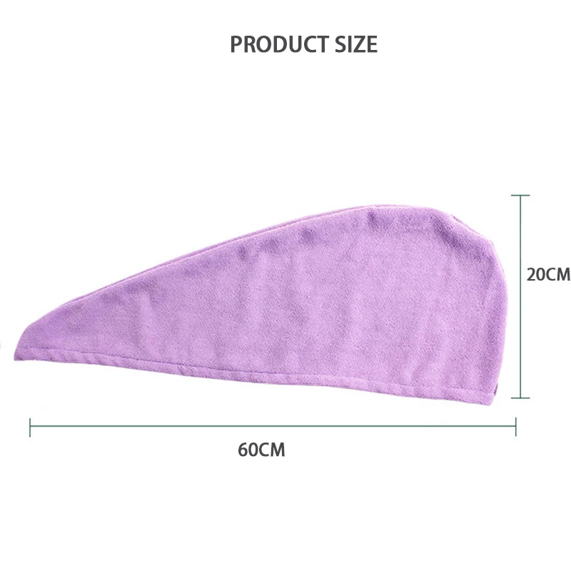 Drying Hair Towel Dry Hair Cap Microfiber Hair Drying Wrap Strong Water Absorbent Triangle Shower Hat Wiping Hair Towel Tool images - 6