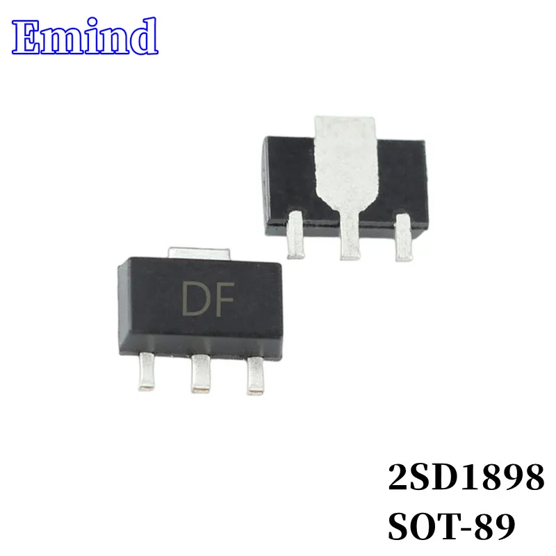 

100Pcs 2SD1898 SMD Transistor Footprint SOT-89 Silkscreen DF Type NPN 80V/2A Bipolar Amplifier Transistor