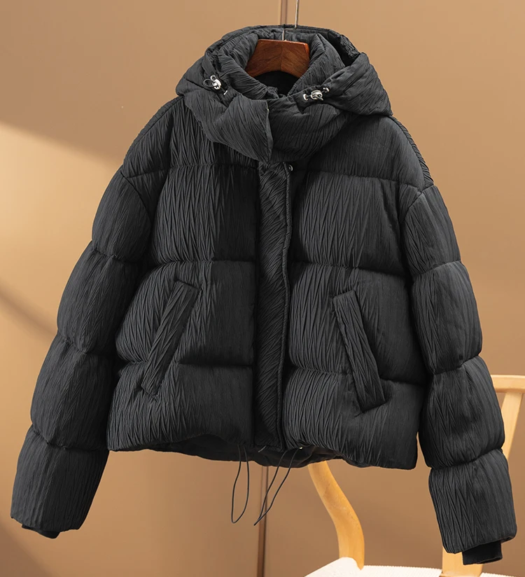 90%  White Goose Down  Winter Jacket Women  Casual  Autumn/Winter  Wide-waisted  Zipper Hooded Winter Coat Women