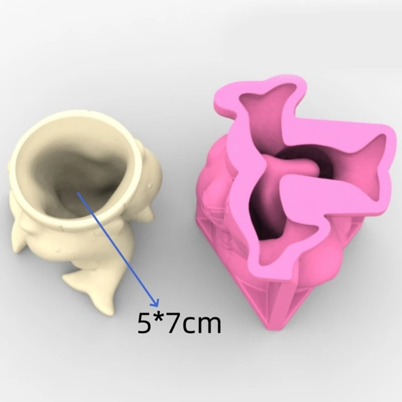 652F Многофункциональная силиконовая форма для горшков в форме дельфина сочных