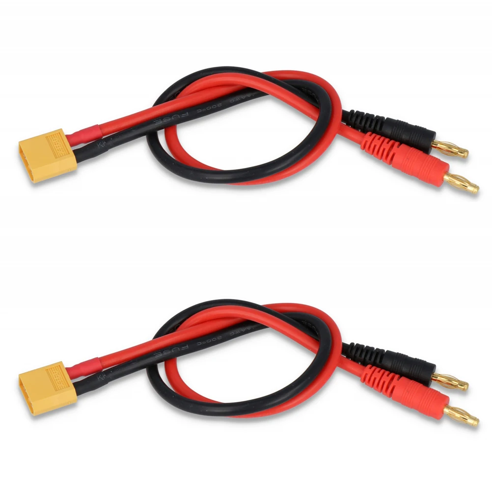 

2pcs XT30 XT60 XT90 Male Connector to 4mm Banana Plug Battery Charging Lead Adapter for RC Helicopter Quadcopter Lipo Battery