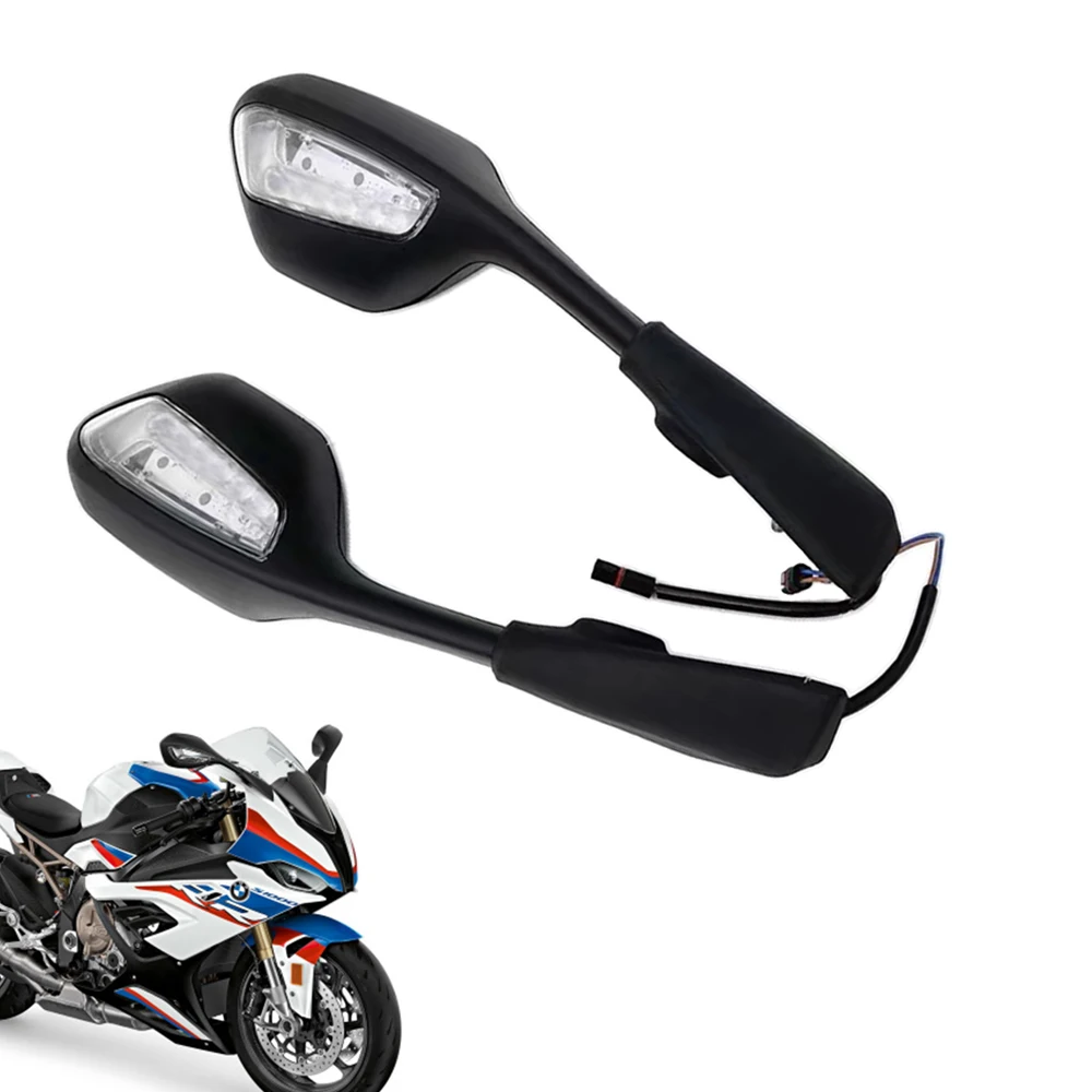 

S1000RR black rear view mirror with turn signal light for BMW S1000 RR 2019 2020 2021 motorcycle reversing light reflector light
