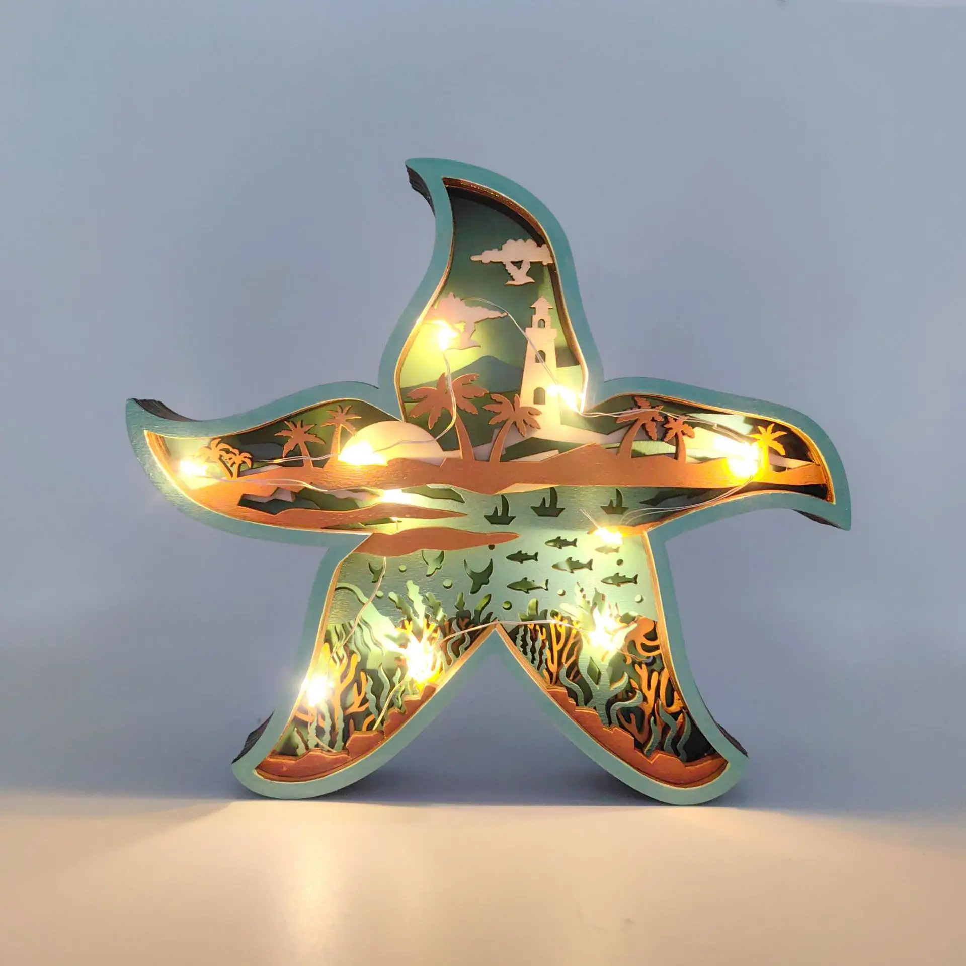 

3D Wooden Fish Hollow Carving Led Light for Bedroom Decor Night light Manga Birthday Gift Room Ornaments Led Night Lamp