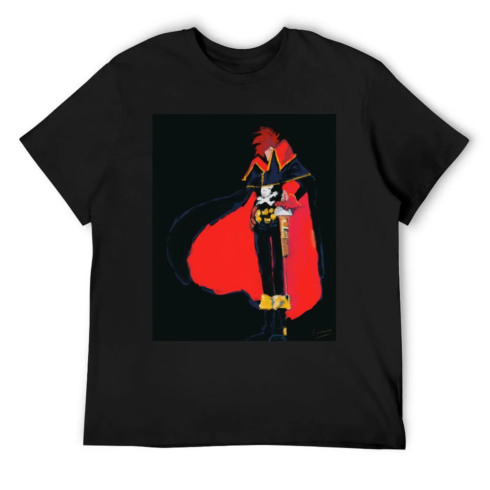 

Футболки Albator с пиратским мультяшным капитаном харлоком, мужские и женские хлопковые модные футболки, футболки с круглым вырезом, топы с кор...