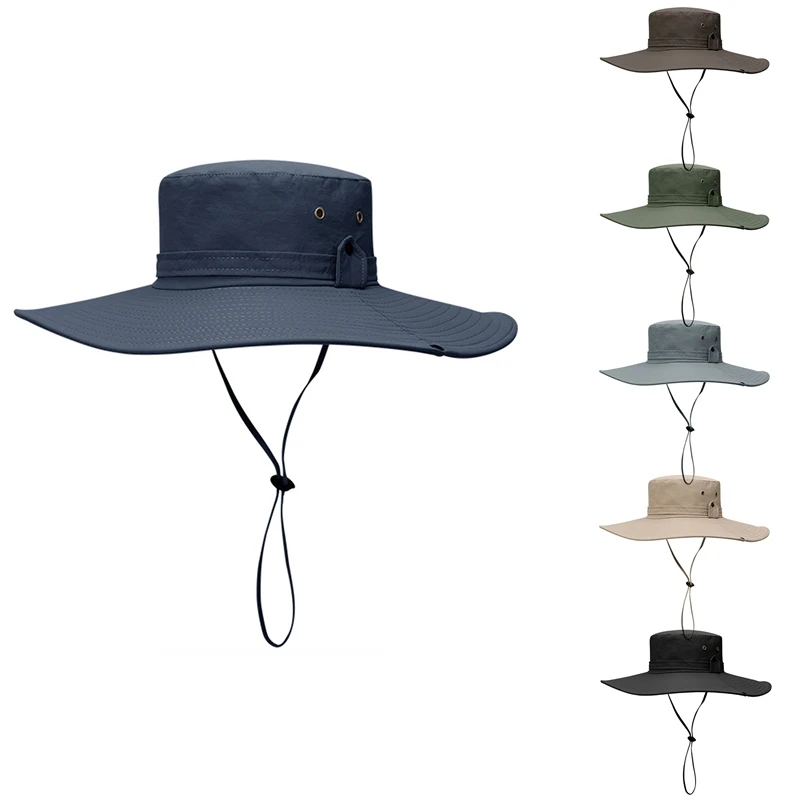 

Hot 3C-Travelers Outdoors On Foot Fisherman Hat For Men Wide Brim Hat Waterproof Hat Camping Men Plus Size Bucket Hat