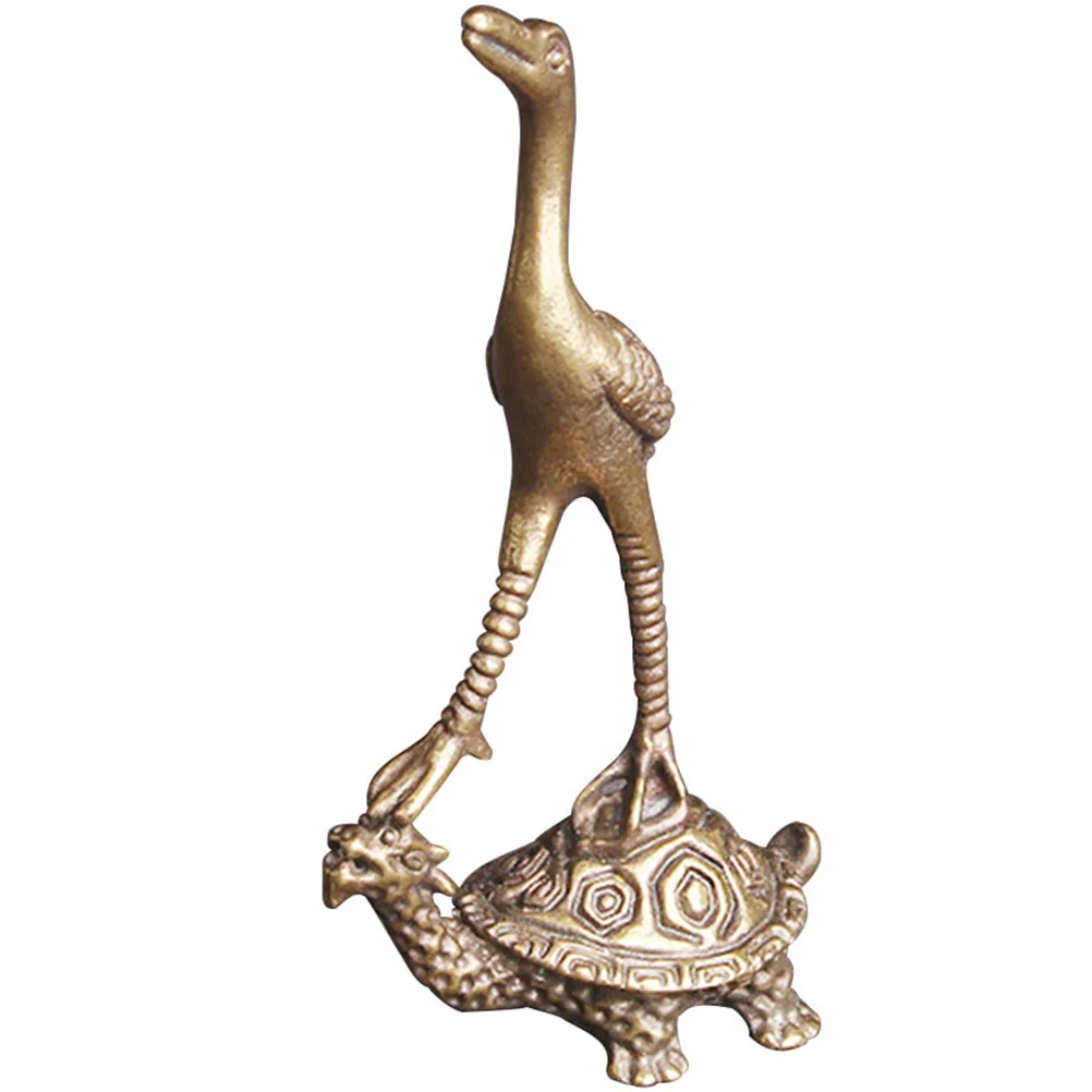 

Desk Topper Mini Brass Crane Turtle Figurine Home Décor Animal Decor Desktop Funny Birthday Gifts Decorations Yannian Ornament