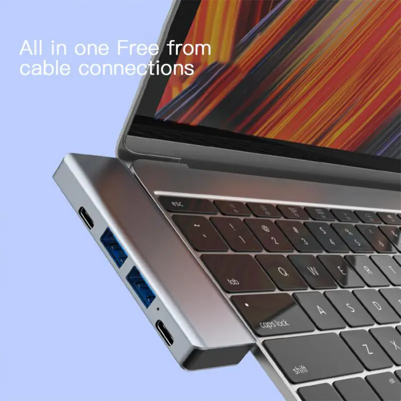 

For MacBook 5 In 1 Double Male Type-C HUB 4K 30hz USB C Expansion Dock Hub Adapter USB3.0 USB2.0 PD 100W Fast Charging