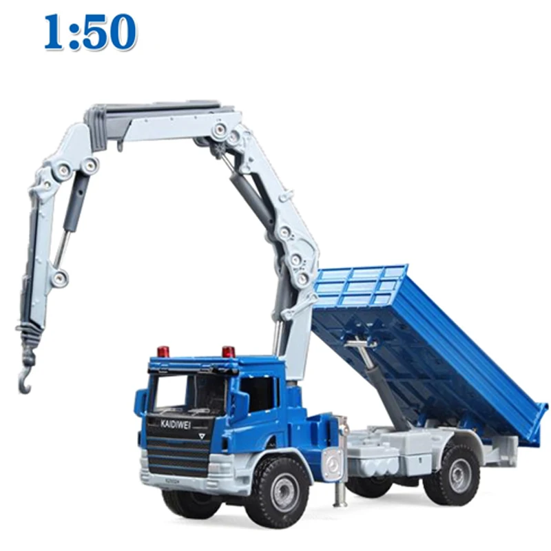 

Alloy Diecast Crane Truck Model 1:50 Telescopic Crane Dump Support Leg Crane Vehicle Model Children Collection Toys Kids
