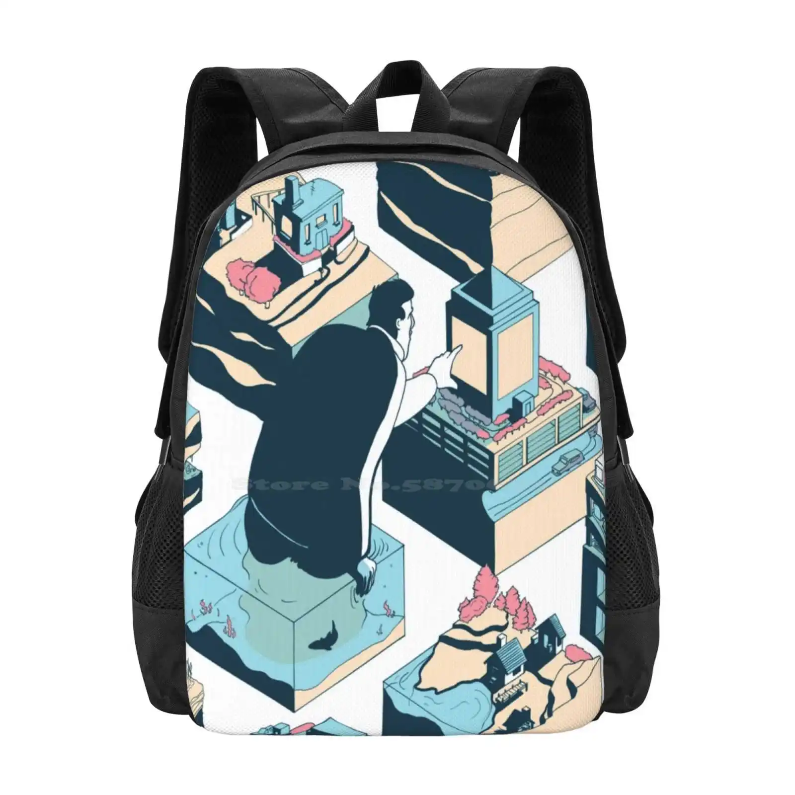 

Школьные ранцы Reach, дорожный рюкзак для ноутбука, 4 цветные фигурки, Изометрические