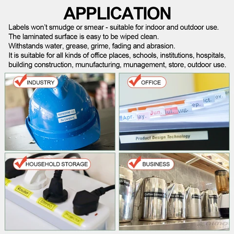 10 шт., лента для этикеток, 12 мм, 231 дюйма, совместима с родственными искусственными деталями, ламинированная самоклеящаяся лента для P Touch H110 D210