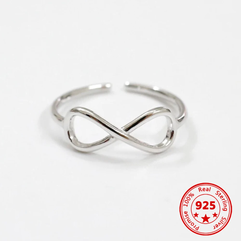 

925 Sterling Silver Infinity Ring Eternity Open Ring Charms Best Friend Gift Endless Love Symbol Fashion Rings For Women Jewelry