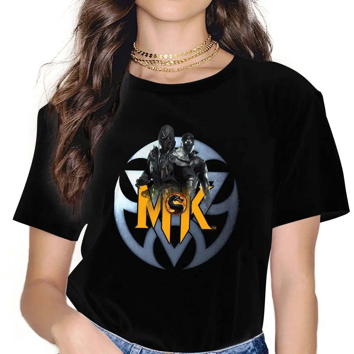 

Женская одежда Merch, женские футболки с рисунком Mortal Kombat MK Midway Game, винтажные свободные топы с рисунком, футболка, милая уличная одежда для девочек
