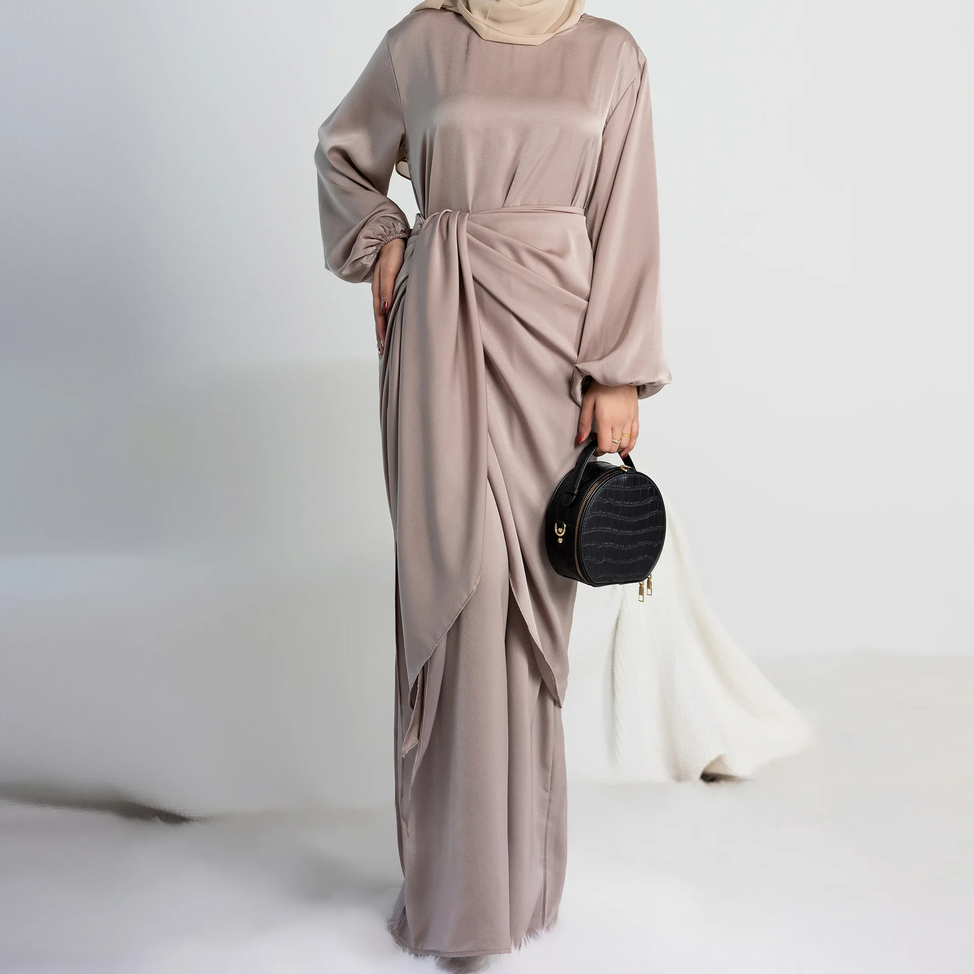 2023 Dubai Turkish Robe Feminine Two-piece Set Modest Dress Caftan Marocain Abaya Femme Muslim Sets Abayas for Women