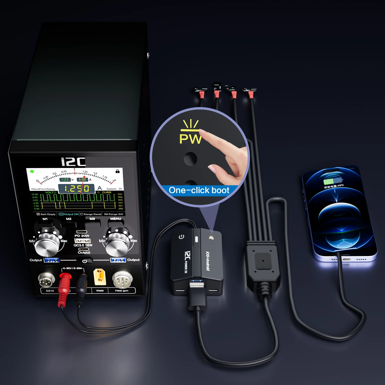 Фото Кабель питания I2C для зарядки iPhone 8-15 Pro Max №2
