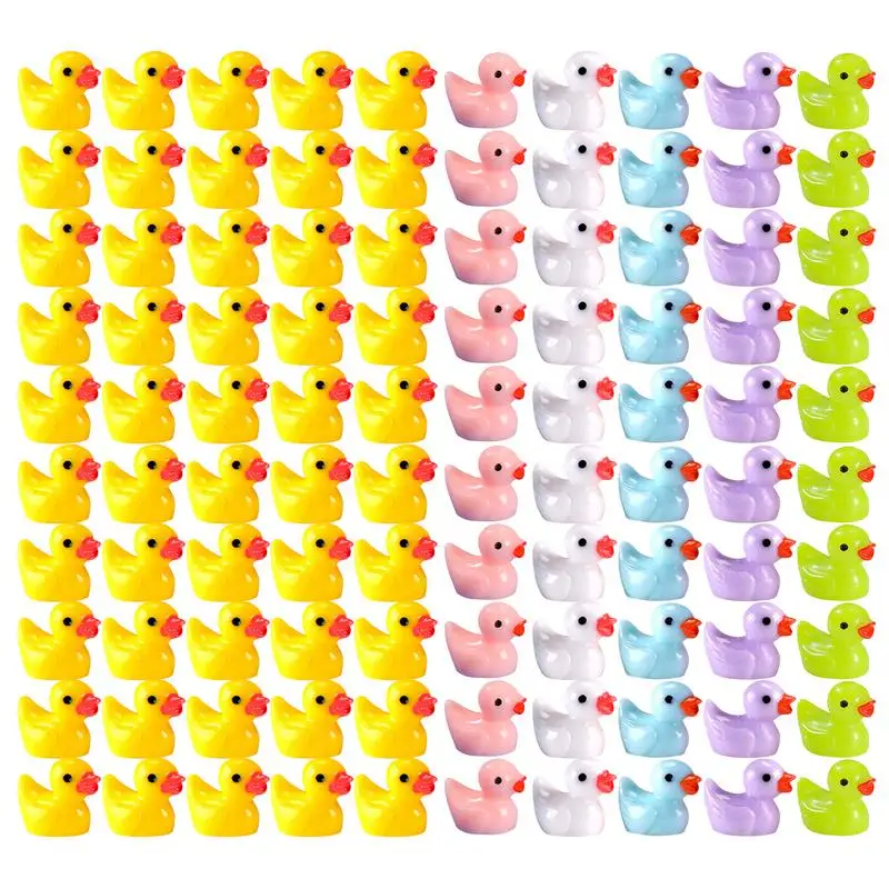 

Мини-утки из смолы, крошечные утки, маленькая утка, 100 шт., маленькая утка, крошечные утки для рукоделия, кукольный домик, красивые реалистичн...